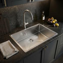 Pure.Sink Luxion RVS spoelbak 55x40 cm onderbouw, vlakinbouw en opbouw PLX5540-02